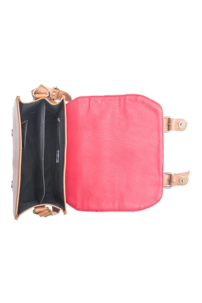 Red Tan Box Bag