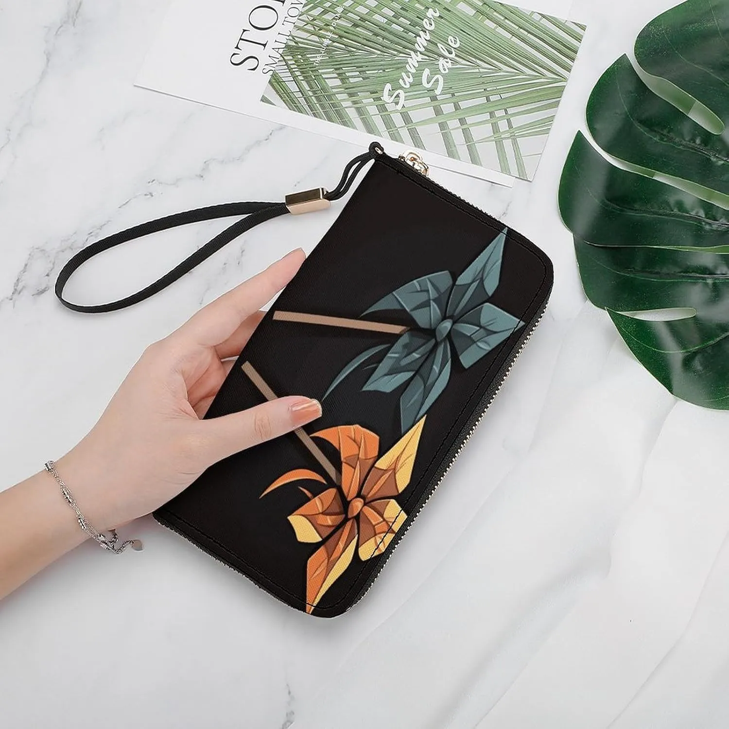Rfid Wallet Women Personalized Origami Windmill Long Clutch Wallet Card Wallets For Women Men