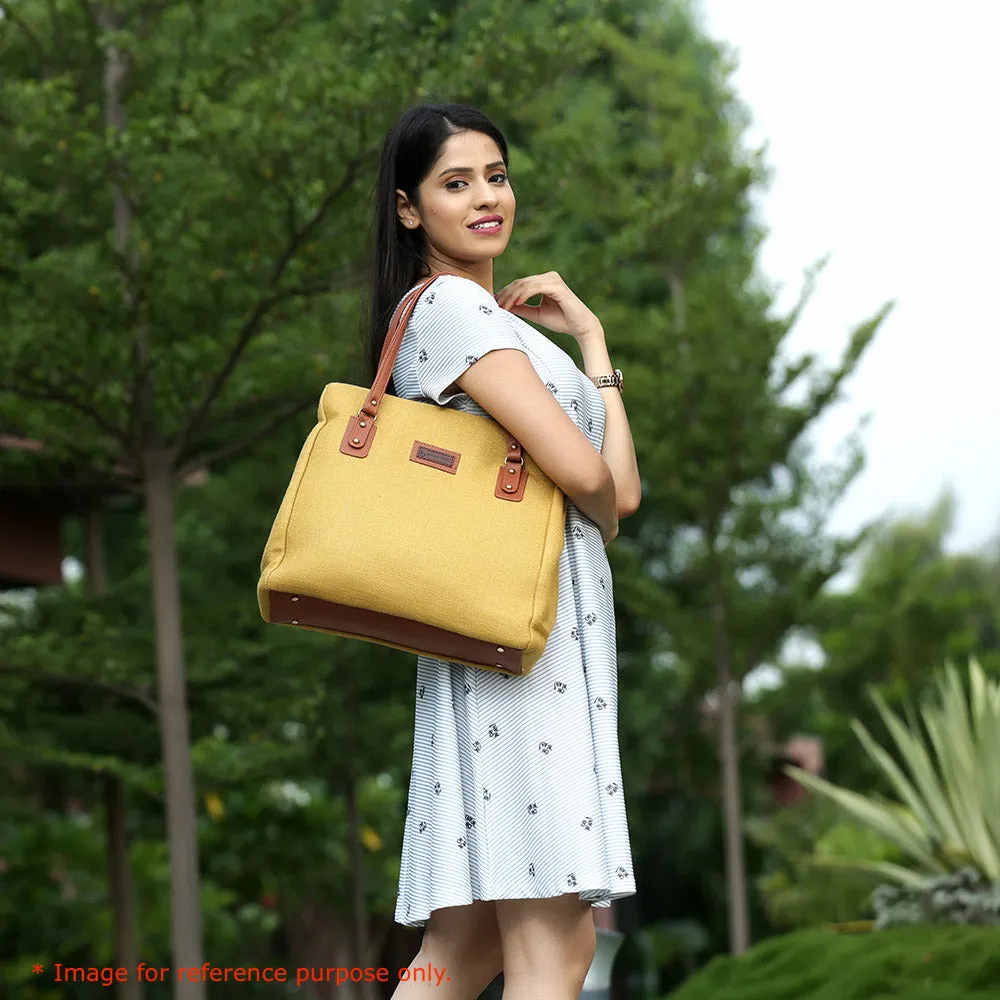 Rose gold three pocket tote bag