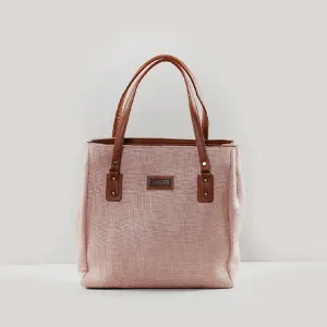 Rose gold three pocket tote bag