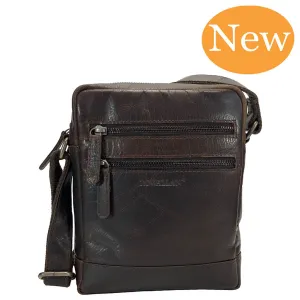 Rowallan Trojan Leather Messenger Cross Body Bag - Style: 31-291202 Brown