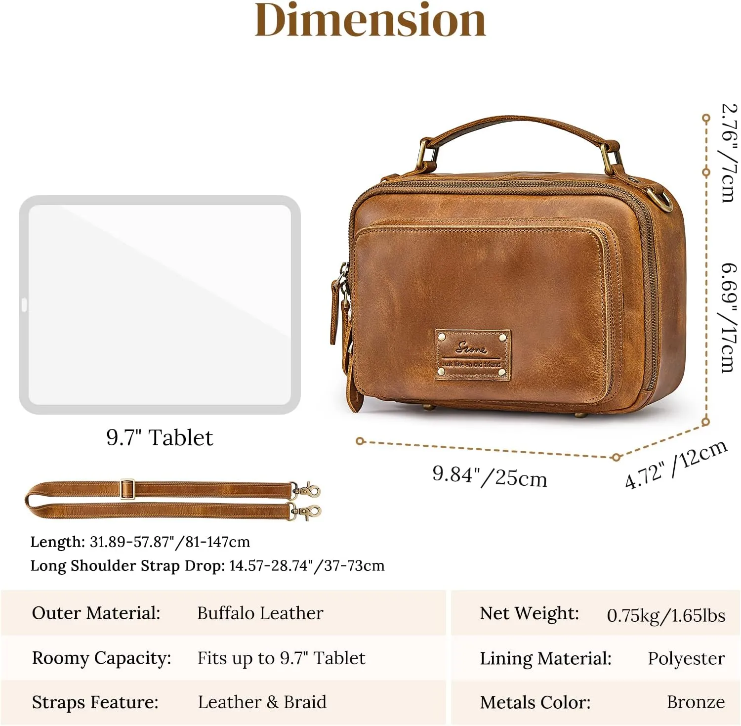 S-ZONE Genuine Leather Crossbody Purses for Women Vintage Top Handle Handbags Shoulder Bag