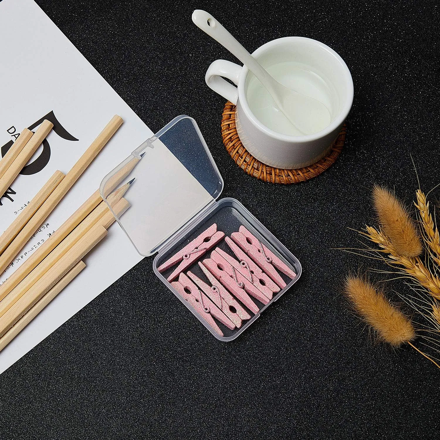 SATINIOR 24 Packs Small Clear Plastic Beads Storage Containers Box with Hinged Lid for Storage of Small Items, Crafts, Jewelry, Hardware (2.76 x 2.76 x 0.67 Inches)