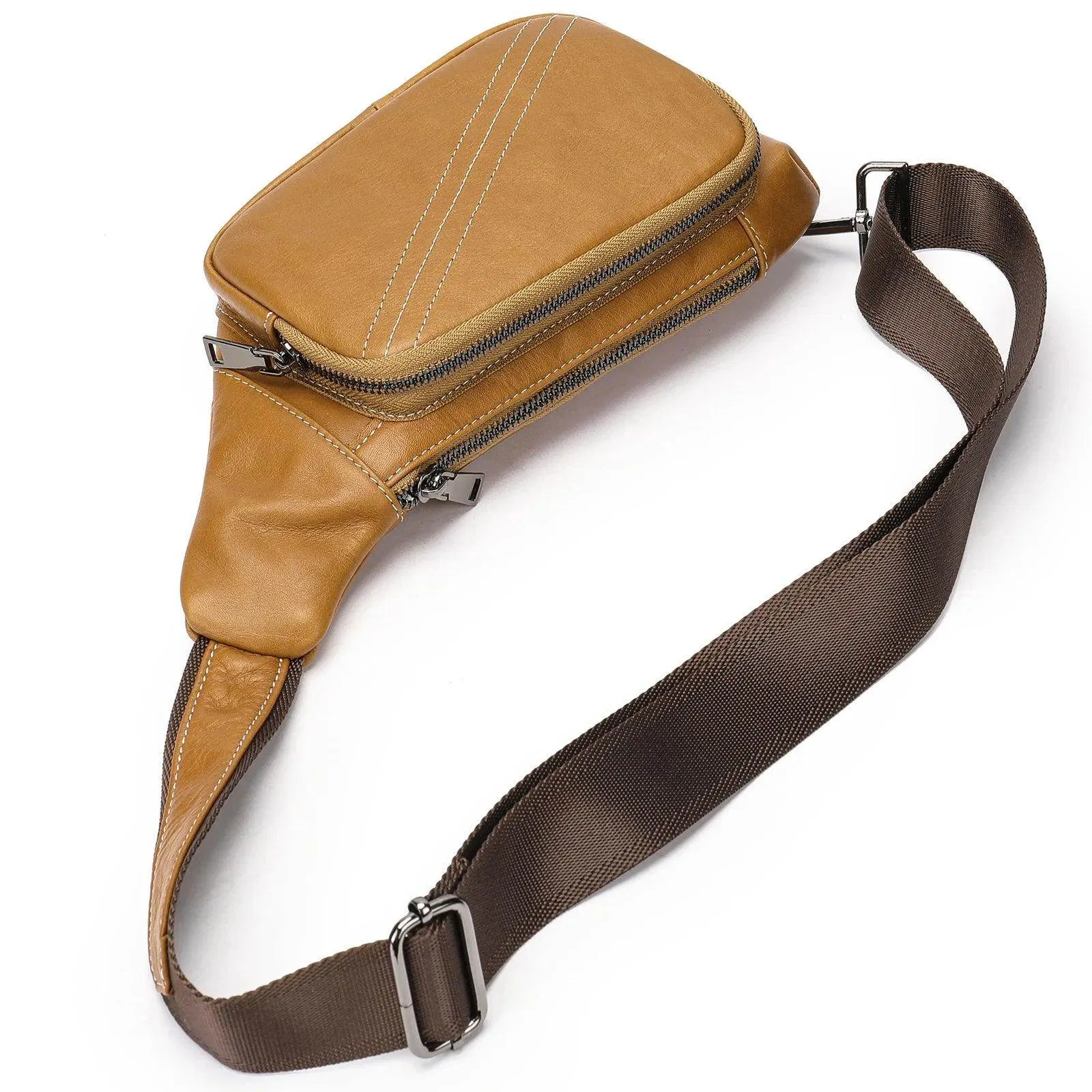 Soft Cowskin Leather Chest Pack Genuine Leather Crossbody
