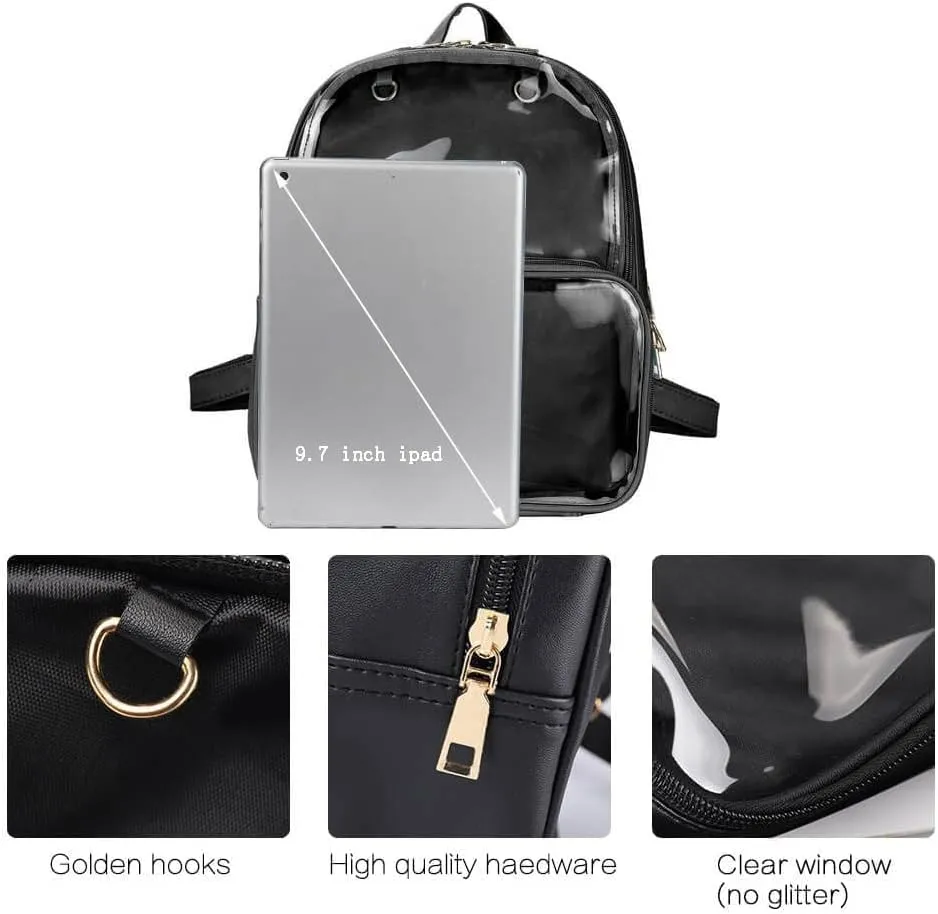 STEAMEDBUN Ita Bag Double Window Candy PU Leather Backpack Kawaii Pins Bag with insert