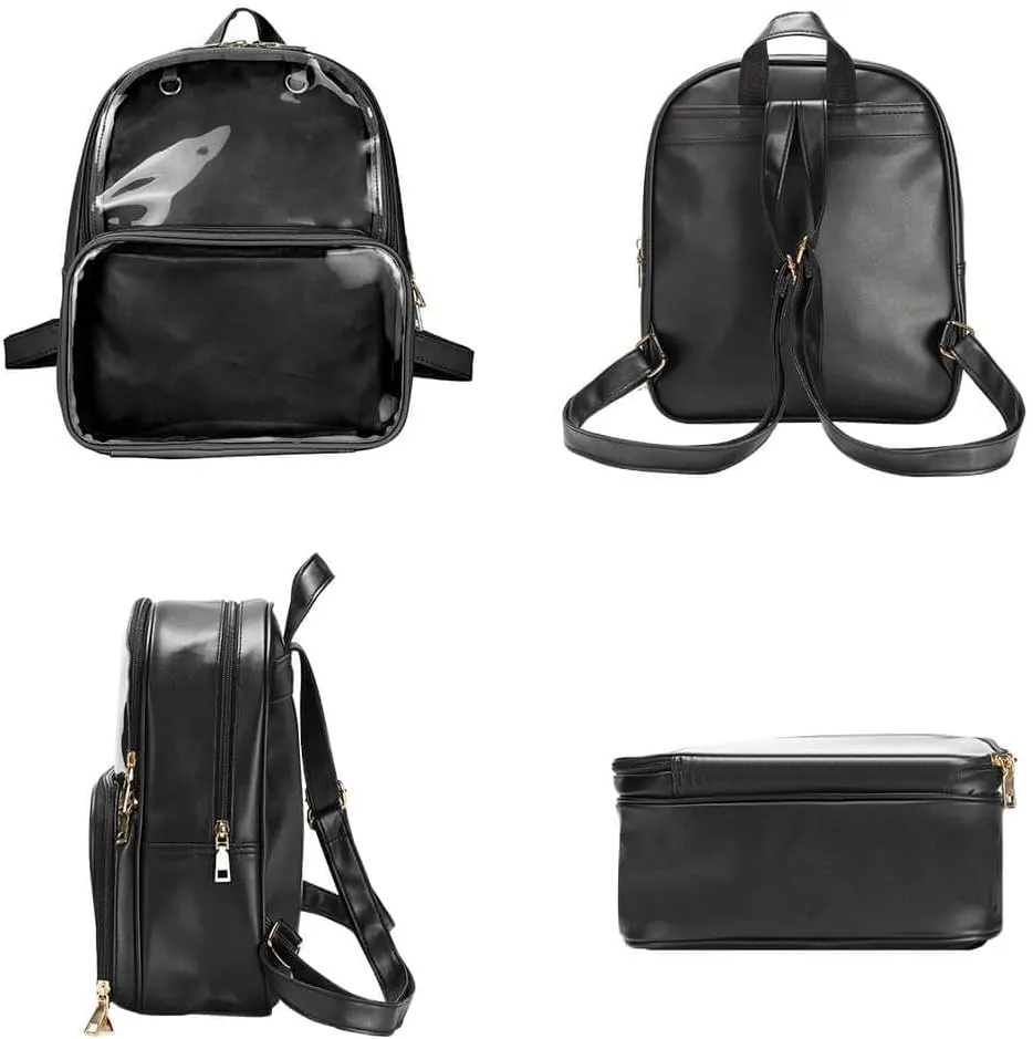 STEAMEDBUN Ita Bag Double Window Candy PU Leather Backpack Kawaii Pins Bag with insert