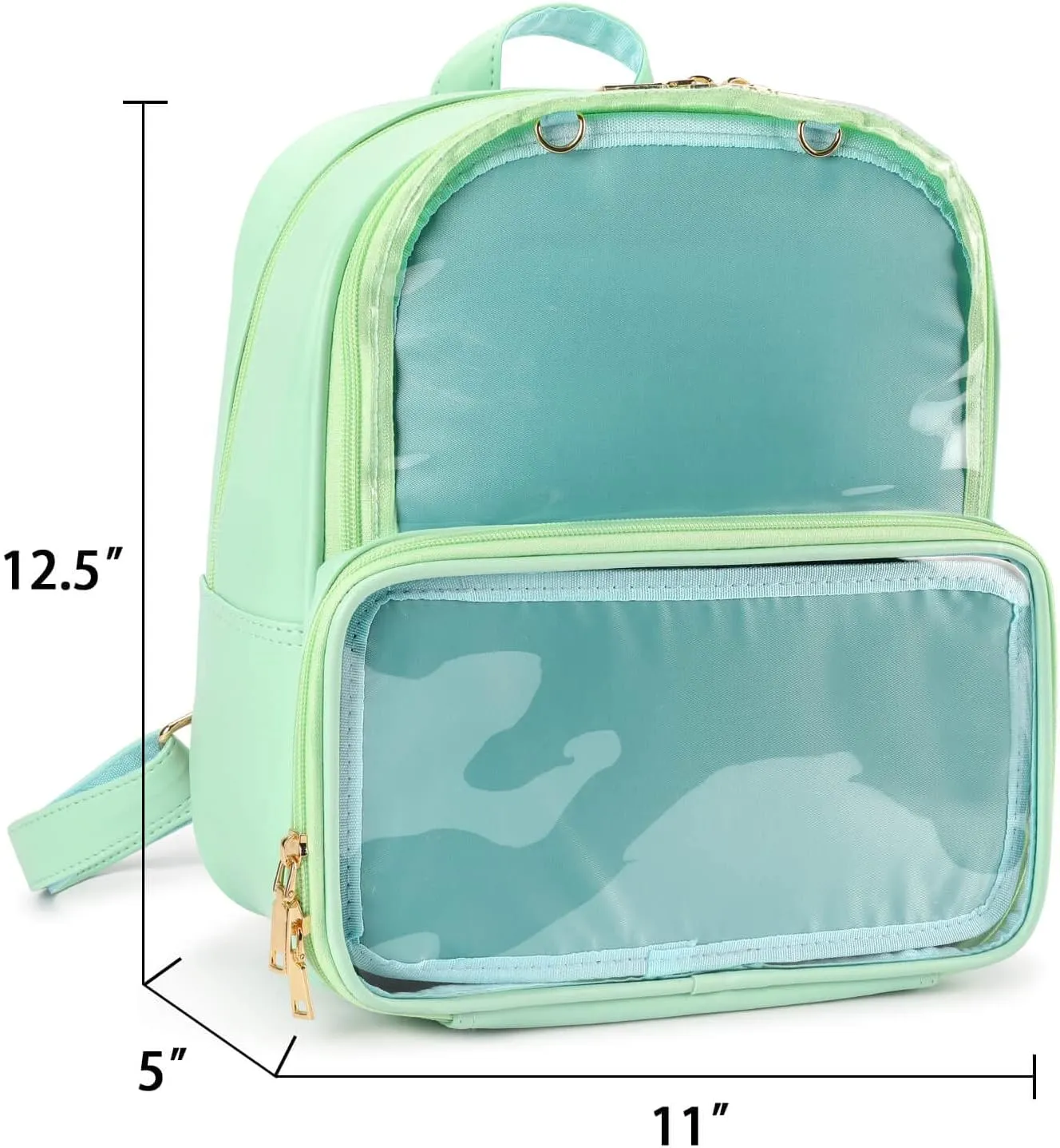 STEAMEDBUN Ita Bag Double Window Candy PU Leather Backpack Kawaii Pins Bag with insert