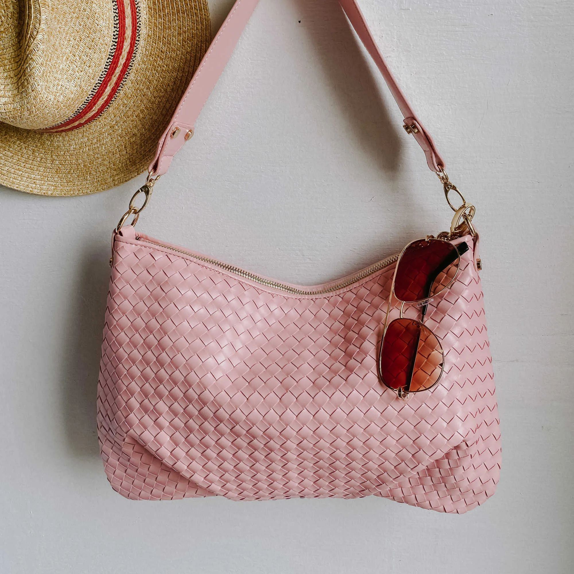 The Remi Small Hand Woven Vegan Leather Crossbody   Shoulder Bag