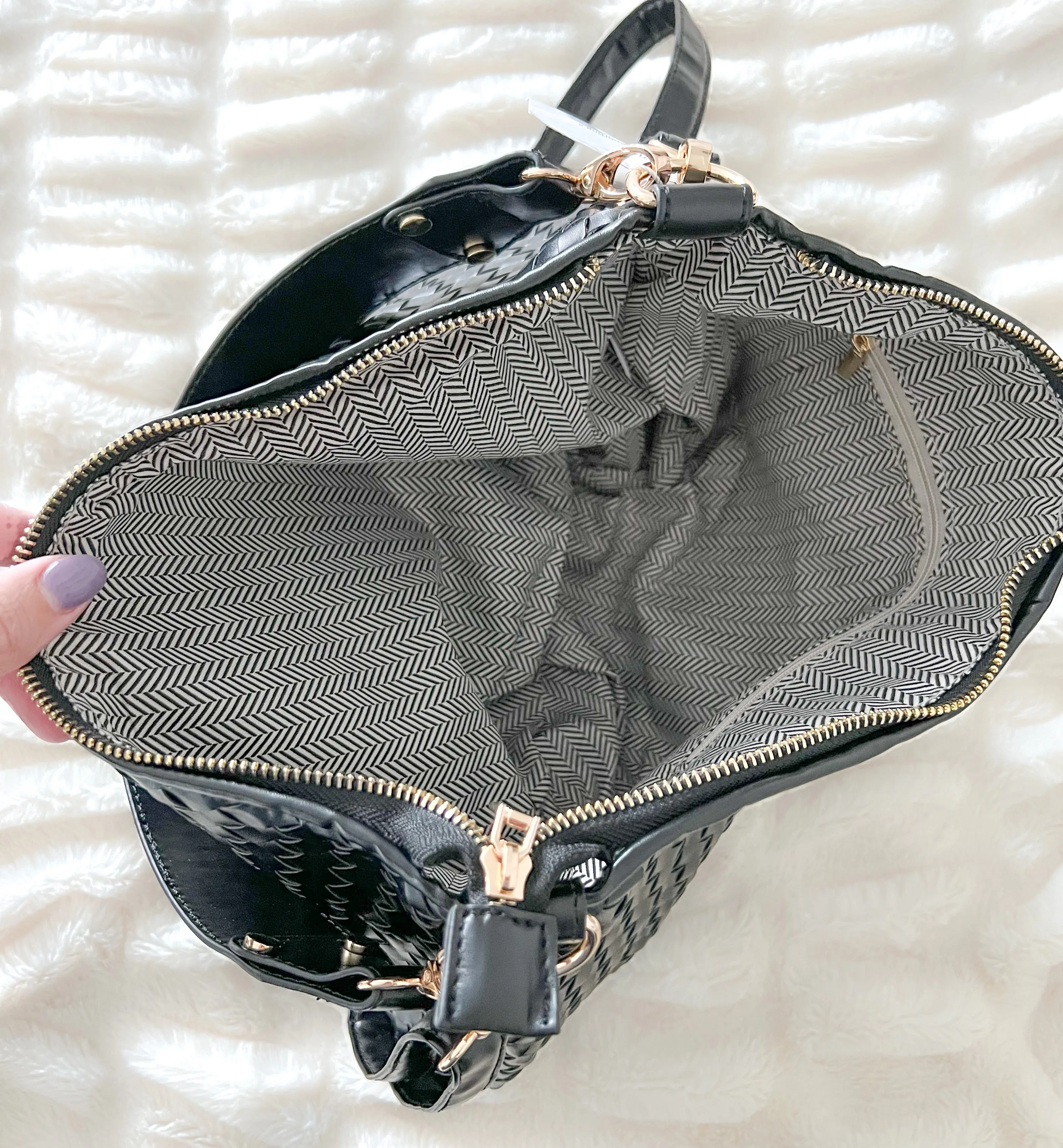 The Remi Small Hand Woven Vegan Leather Crossbody   Shoulder Bag