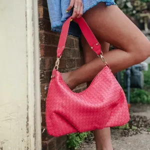 The Remi Small Hand Woven Vegan Leather Crossbody   Shoulder Bag
