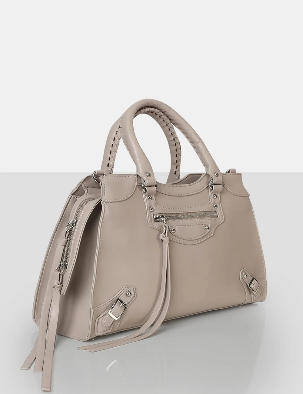 The Willa Nude Zip detail Tote Bag