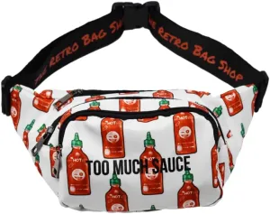 Too Much Sauce Fanny Pack Fashion Waist Chest Bag Adjustable Belt Chest Shoulder Pack Casual Bag Bum Bags Hip Pouch for Women Men Running Hiking Fitness Cycling Beach Travel Concert Festival