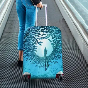 Tropical themed Cover for Luggage suitcase printed Eye of the ocean