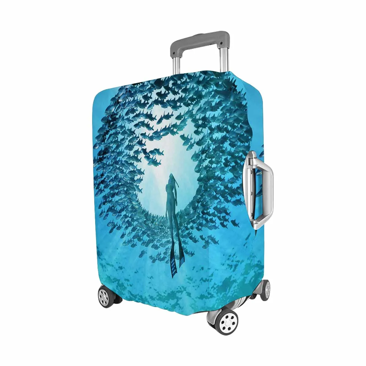 Tropical themed Cover for Luggage suitcase printed Eye of the ocean