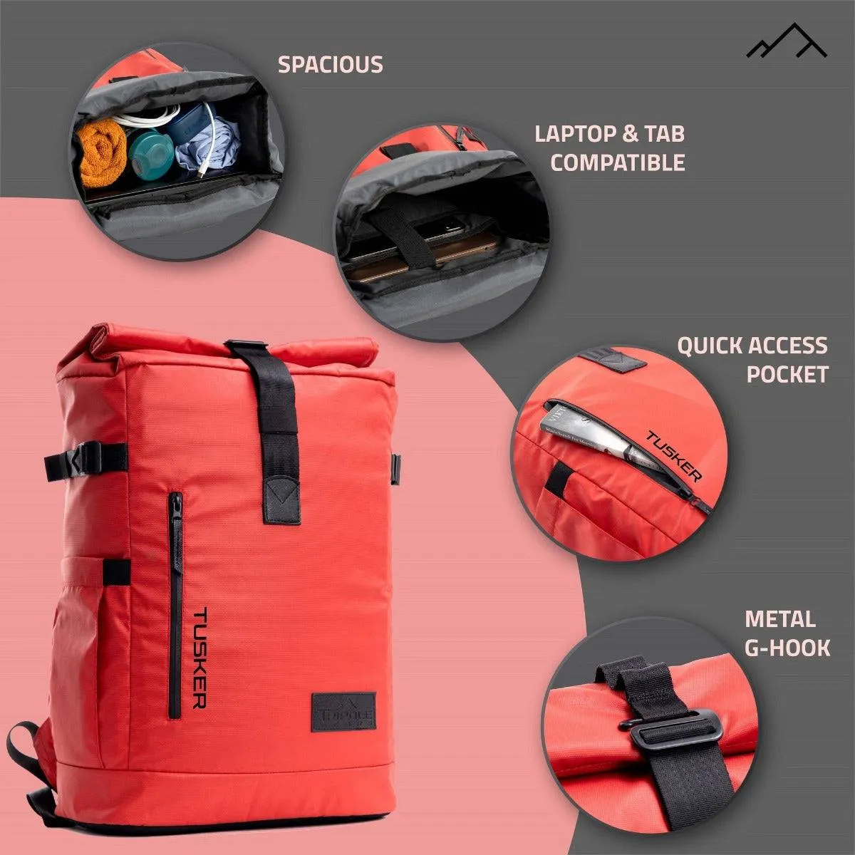 Tusker Roller Top Laptop Backpack - 35 Litre