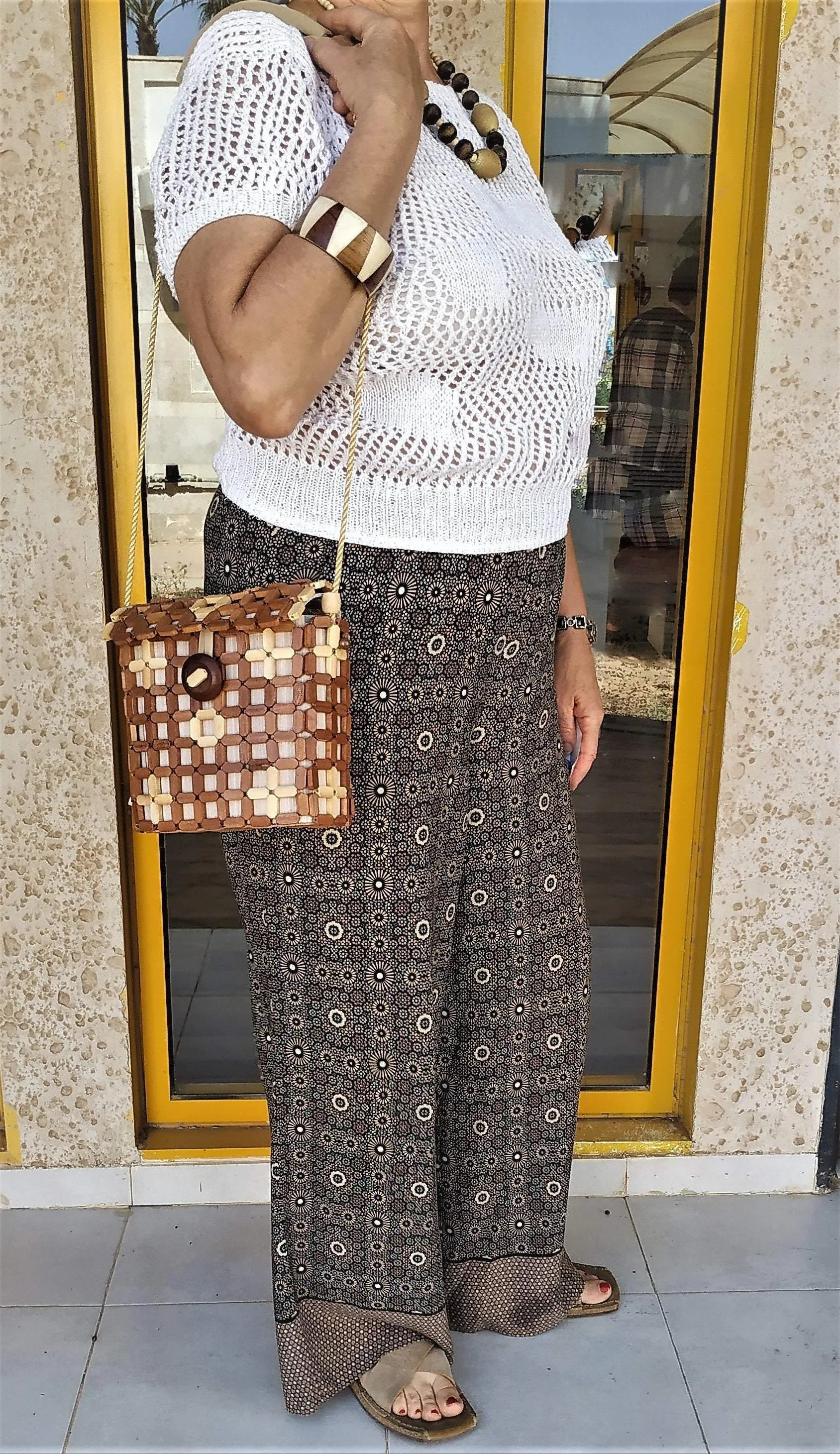 Unique Wooden box-bag.  Shoulder bag in Boho style