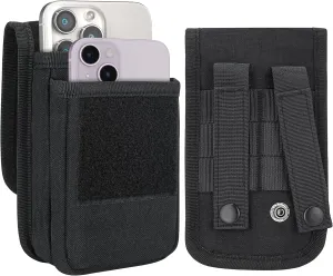 Urvoix Dual Phone Case for Two Phones, Dual Cell Phone Holster, Phone Pouch for Men Belt, Tactical Military Waist Bag for iPhone 16 Pro Max, 15 Pro Max, 14/13/12 Pro Max, Black Urvoix Dual Phone Case for Two Phones, Dual Cell Phone Holster, Phone Pouch for Men Belt, Tactical Military Waist Bag for iPhone 16 Pro Max, 15 Pro Max, 14/13/12 Pro Max, Black