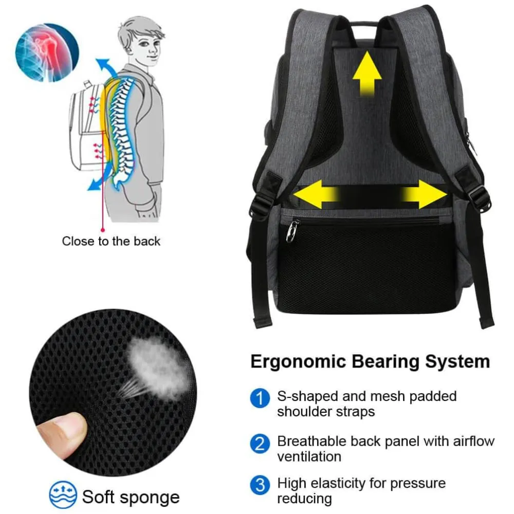 Vbiger Unisex Laptop Backpack Slim Casual Outdoor Day pack with Security Coded Lock