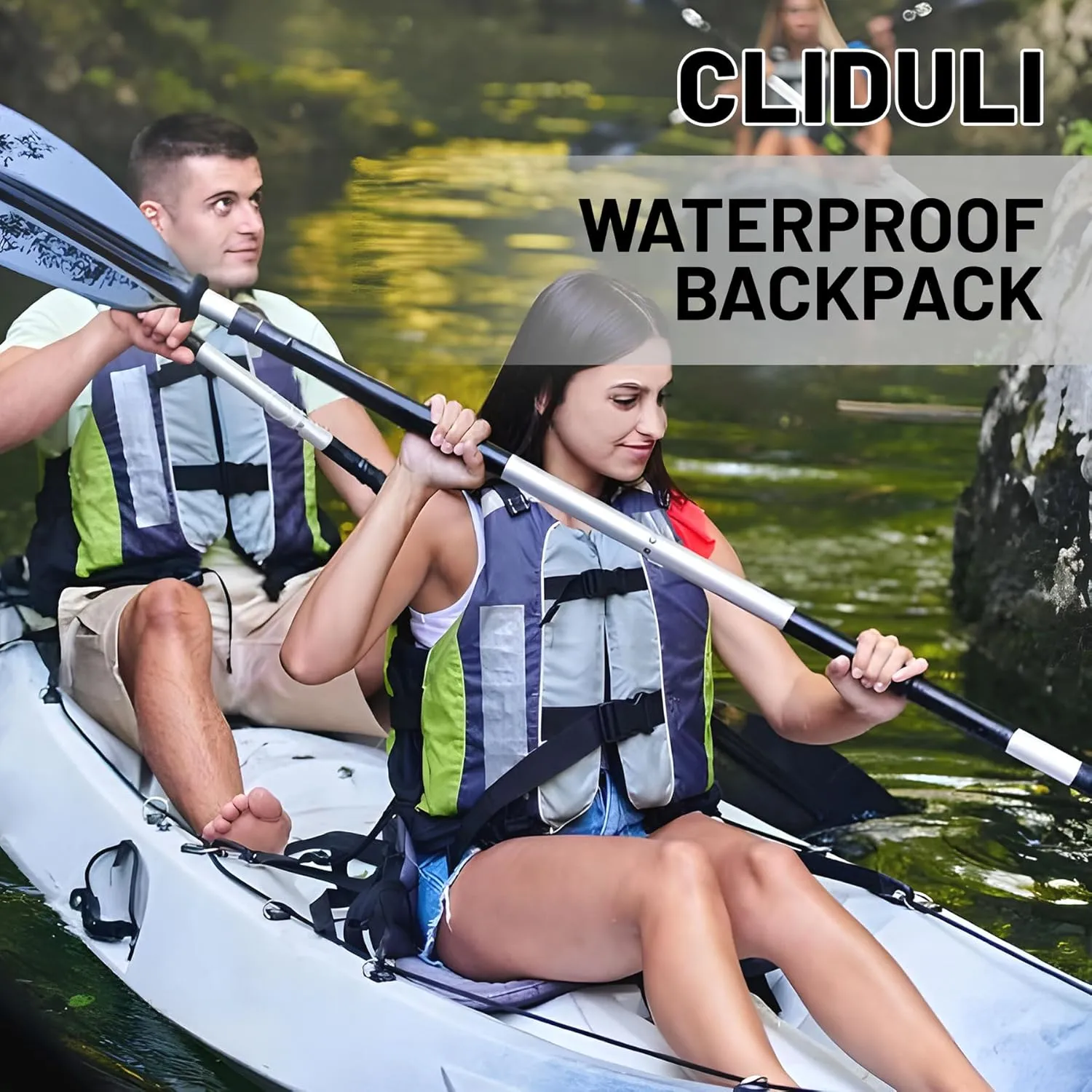 Waterproof Dry Bag,Roll Top Christmas Gingerbread Man Winter Small Waterproof Backpack 5L/10L/20L Floating and Lightweight Bags for Kayaking, Boating, Fishing, Swimming and Camping
