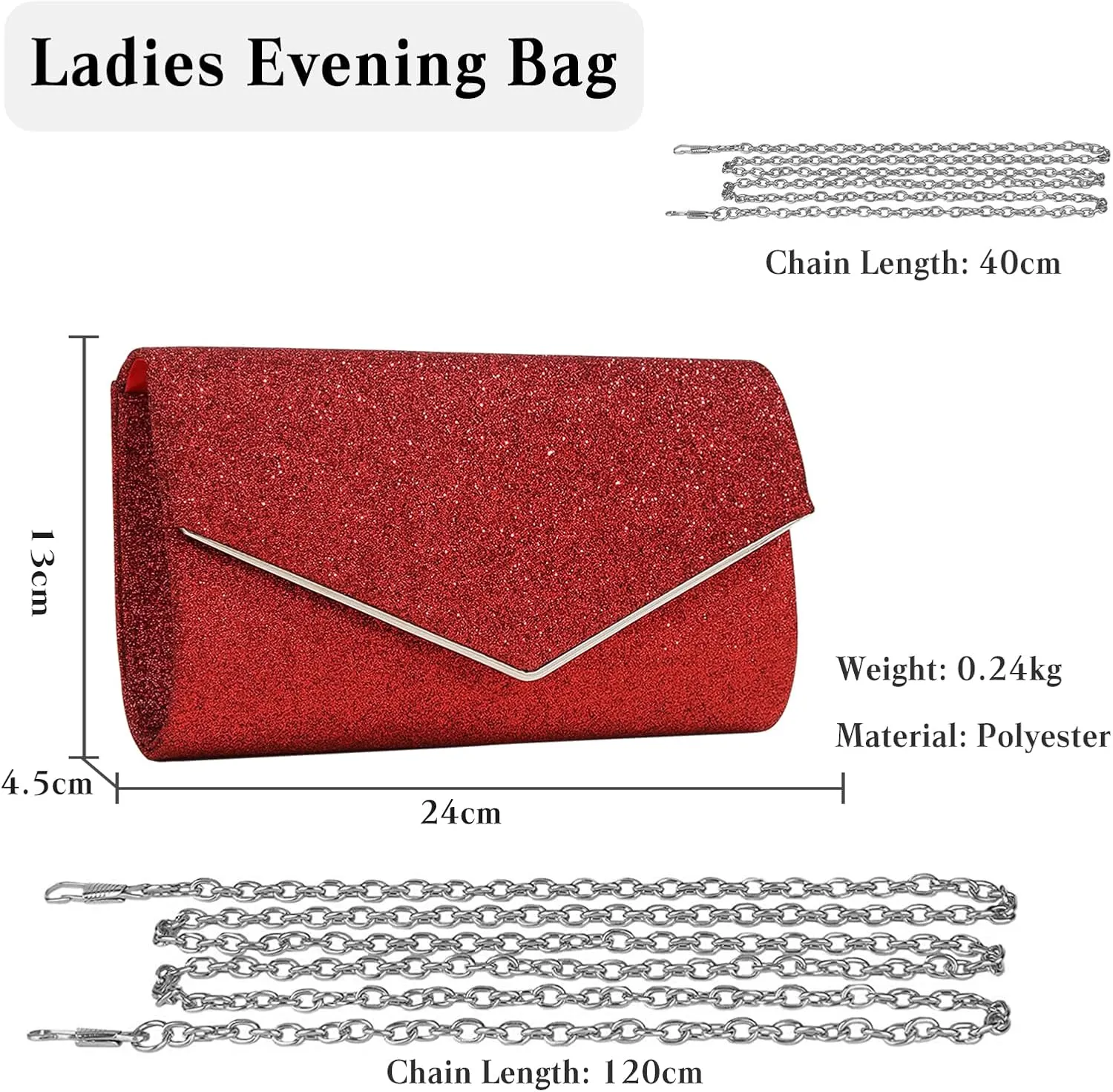 Women Clutch Bag Sequins Evening Bag Bridal Wedding Purse Glitter Sparkly Handbag