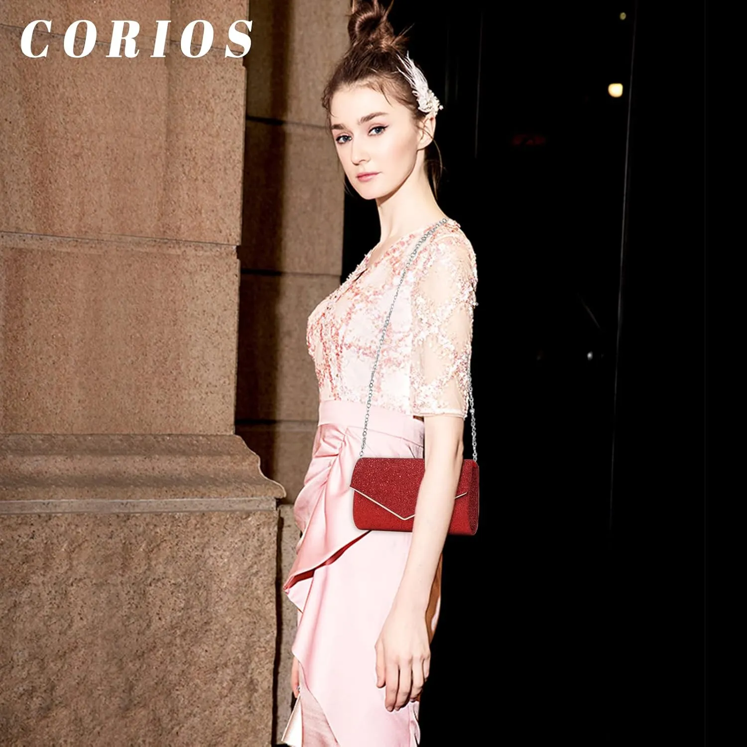 Women Clutch Bag Sequins Evening Bag Bridal Wedding Purse Glitter Sparkly Handbag